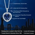 thumbnail image 2 of Gem Stone King 925 Sterling Silver Blue Simulated Sapphire and White Moissanite Pendant Necklace for Women | 8.64 Cttw | Heart Shape 12MM | With 18 inch Chain, 2 of 4