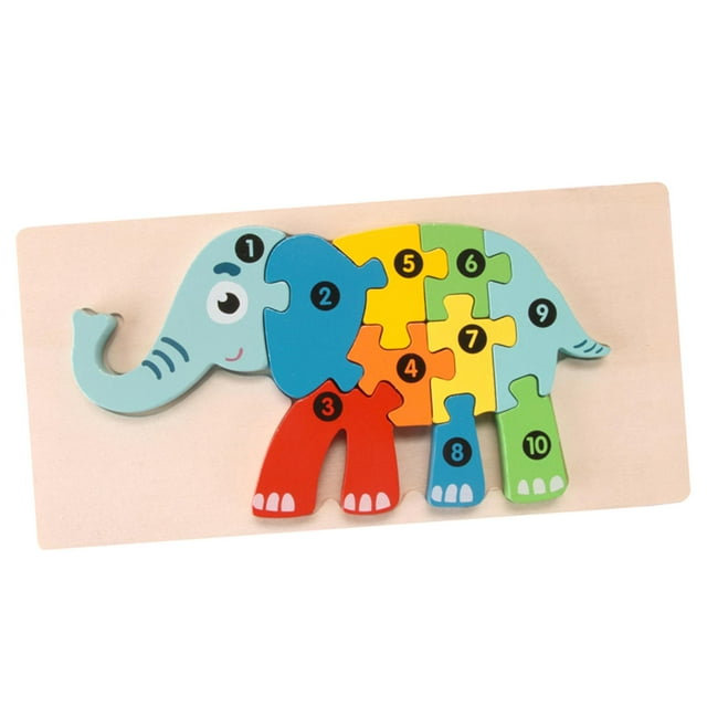 Rompecabezas De Números De Animales De Madera Rompecabezas De Madera Juguete De Animales Para Nios En Edad Preescolar Elefante SM SunniMix Rompecabezas