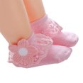 thumbnail image 1 of ZAXARRA Baby Ruffle Socks Eyelet Lace Ankle Socks with Sunflower Applique, 1 of 6