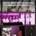 thumbnail image 6 of Ataucjin Wine Bar Cabinet with LED Lights, Tall Coffee Bar Station with Power Outlets and Wine Rack, Kitchen Microwave Stand Bakers Rack Cabinet for Living Room, 6 of 8