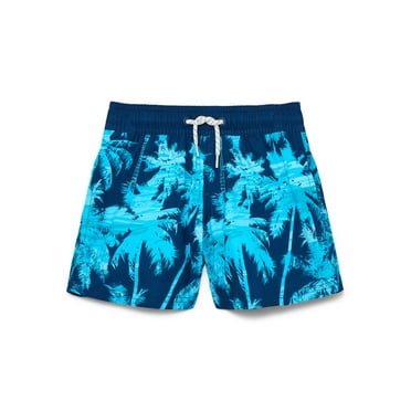 Wonder Nation Boys Quick Dry Stretch Swim Trunks with UPF50, Sizes 4-18 & Husky