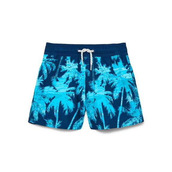 Wonder Nation Boys Quick Dry Stretch Swim Trunks with UPF50, Sizes 4-18 & Husky