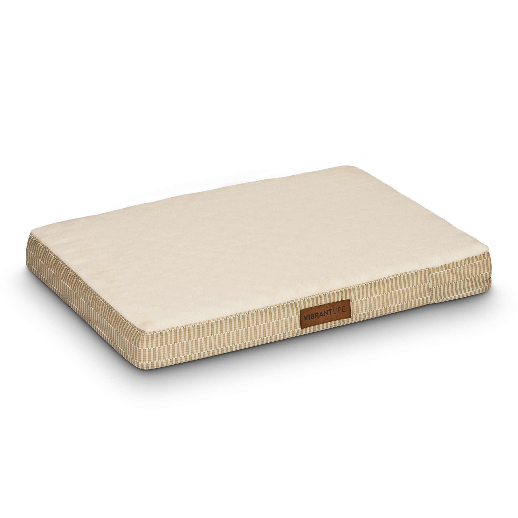 (3 pack) Vibrant Life Orthopedic Foam Dog Bed, Tan , Medium 28" x 20"