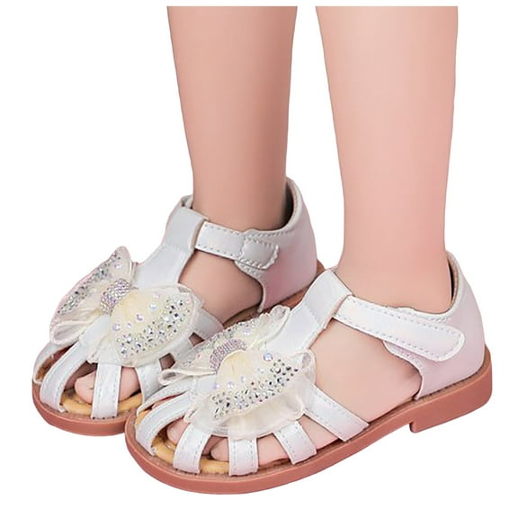 CAICJ98 Toddler Girl Sandals Closed Toe Princess Dress Flats for Girls Summer Shoes (Toddler/Little Kid/Big Kid),13