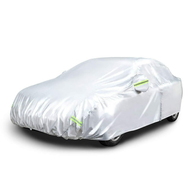 Funda de coche, plateada, resistente a la intemperie, Oxford 150D, sedanes de hasta 431,8cm (170in)