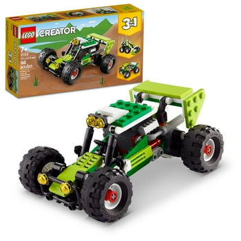 LEGO Creator 3in1 Off-road Buggy to Skid Loader Digger to ATV Car Toy 31123, 3 Vehicle Construction Set for Kids 7 Plus Years Old