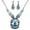 Blue, variant on 2Pcs/Set Exaggerated Noble Beautiful Necklace Earrings Set Water Drop Faux Gem Pendant Necklace Earrings Jewelry Accessory