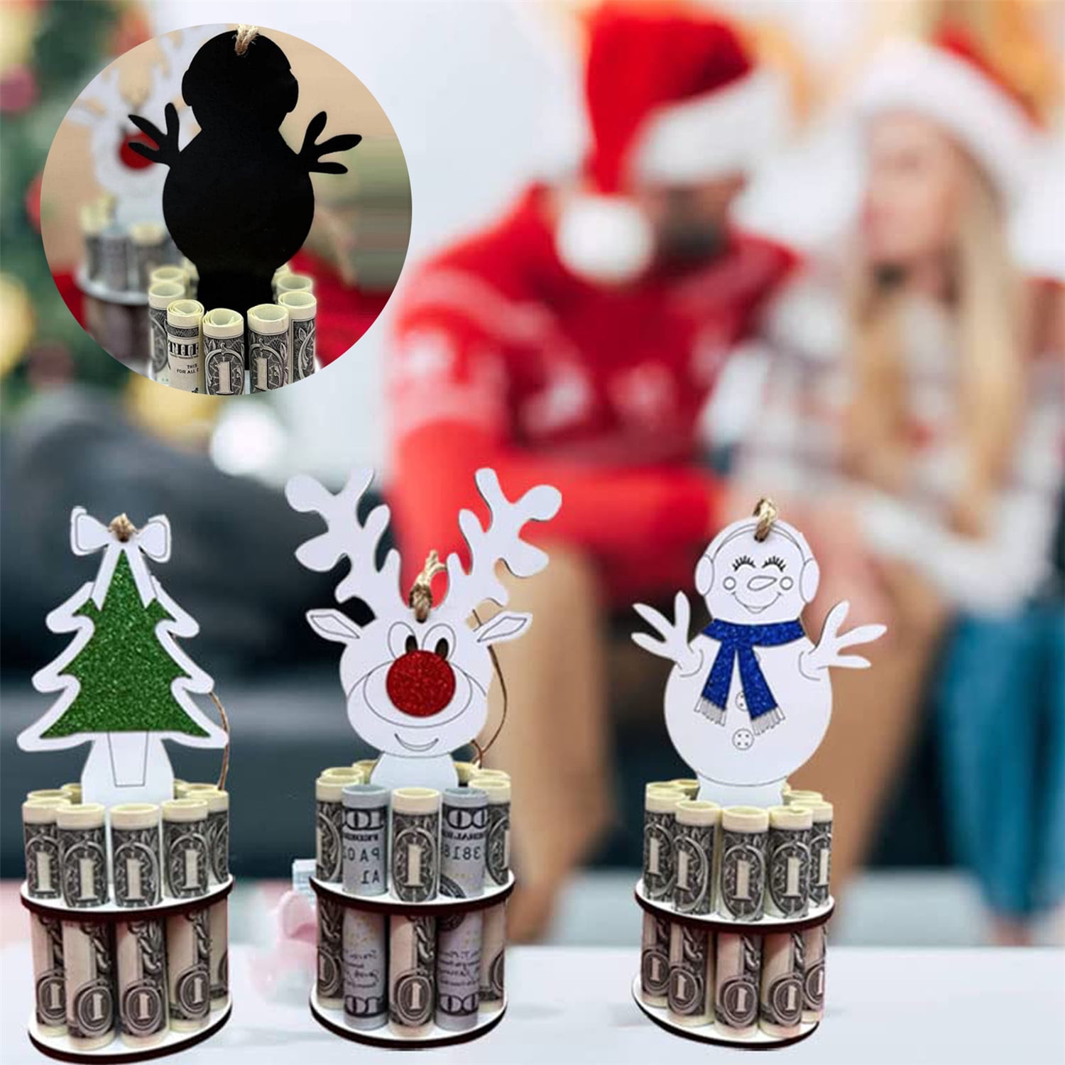 Christmas Unique Money Holder Handmade Wooden Christmas Tree Reindeer personalized-christmas-money-envelopes-money-holder-money-gift-ideas