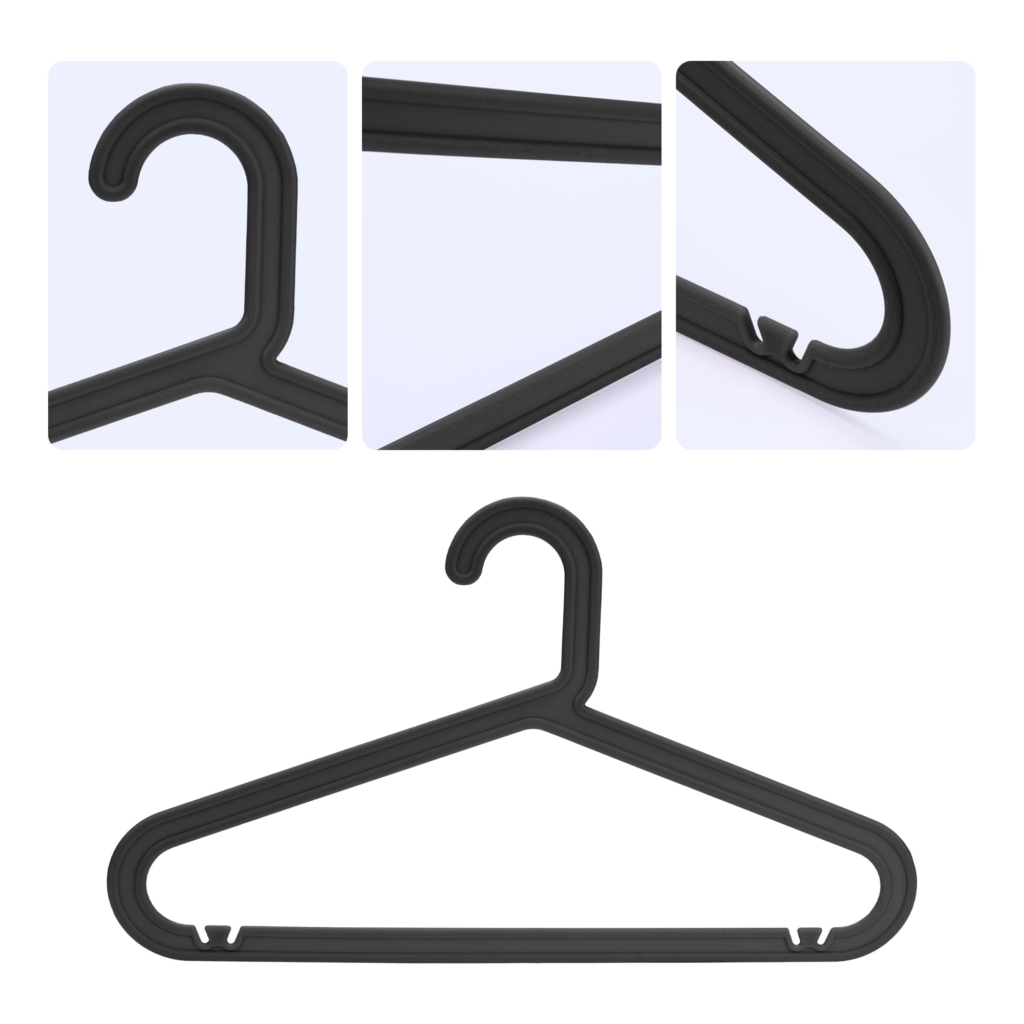 Unique Bargains Hangers Plastic Durable Space Saving Clothes Hangers 30 Packs Black
