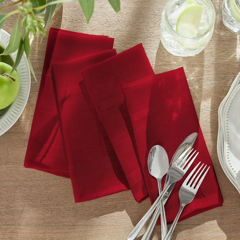 17 in. W x 17 in. L Elrene Elegance Plaid Damask Beige Fabric Napkins (Set of 4) 17 in. W x 17 in. L Elrene Elegance Plaid Damask Beige Fabric Napkins (Set of 4)