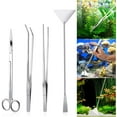 thumbnail image 1 of Stainless Steel Aquarium tool kit, 4 tools including Straight Scissors, Curved Scissors, 1 of 4