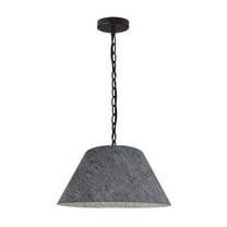 Dainolite 1LT Brynn Small Pendant, GRY Felt Shade, Black-Color:Grey