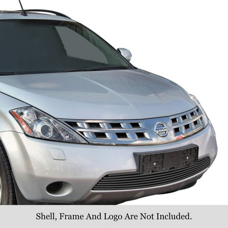 2003-2008 Nissan Murano Stainless Steel Black Powder Coated Finish 8X6 Horizontal Billet Black Stainless Steel Billet Grille