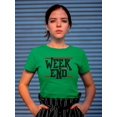 thumbnail image 2 of Week End Fashion Banner Shaped T-Shirt Women -Image by Shutterstock, Female Small, 2 of 4
