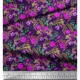 thumbnail image 2 of Soimoi Cotton Duck Fabric Leaves & Azalea Floral Print Fabric by the Yard 42 Inch Wide, 2 of 3