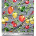 thumbnail image 1 of Soimoi Polyester Crepe Fabric Leaves & Mix Vegetable Print Fabric by The Yard 52 Inch Wide, 1 of 1