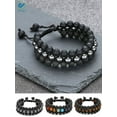 thumbnail image 2 of Deago 3 Pack Tiger Eye Stone Chakra Bracelet for Men Women - Natural Energy Gemstone Essential Oil Lava Rock Black Onyx Tiger Eye Beads Bracelet Adjustable, 2 of 8