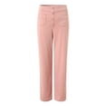thumbnail image 5 of zaveiop Womens High Waist Button Stretchy Work Pants Straight Leg Office Dress Pant Business Casual Trousers with Pocket (Pink, XL), 5 of 9