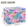 thumbnail image 5 of Yayeee Collapsible Cube Storage Bin with Lid Fabric Closet Decorative Basket with Handles, Gradient Starfish Pattern, 5 of 7