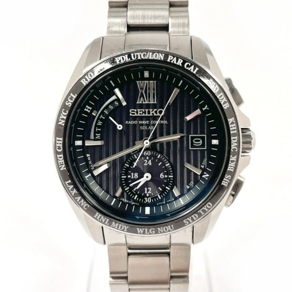 Pre-Owned SEIKO Brightz World Time SAGA145 8B54-0AW0 Watch Stainless Steel/Stainless... (Good)