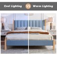 thumbnail image 2 of King Size Platform Bed Frame with Linen Upholstered Headboard, Strong Metal & Wooden Slats Support, Heavy Duty Feet, No Box Spring Needed/Noise-Free/Easy Assembly, Eco Friendly Packaging, Light Blue, 2 of 6