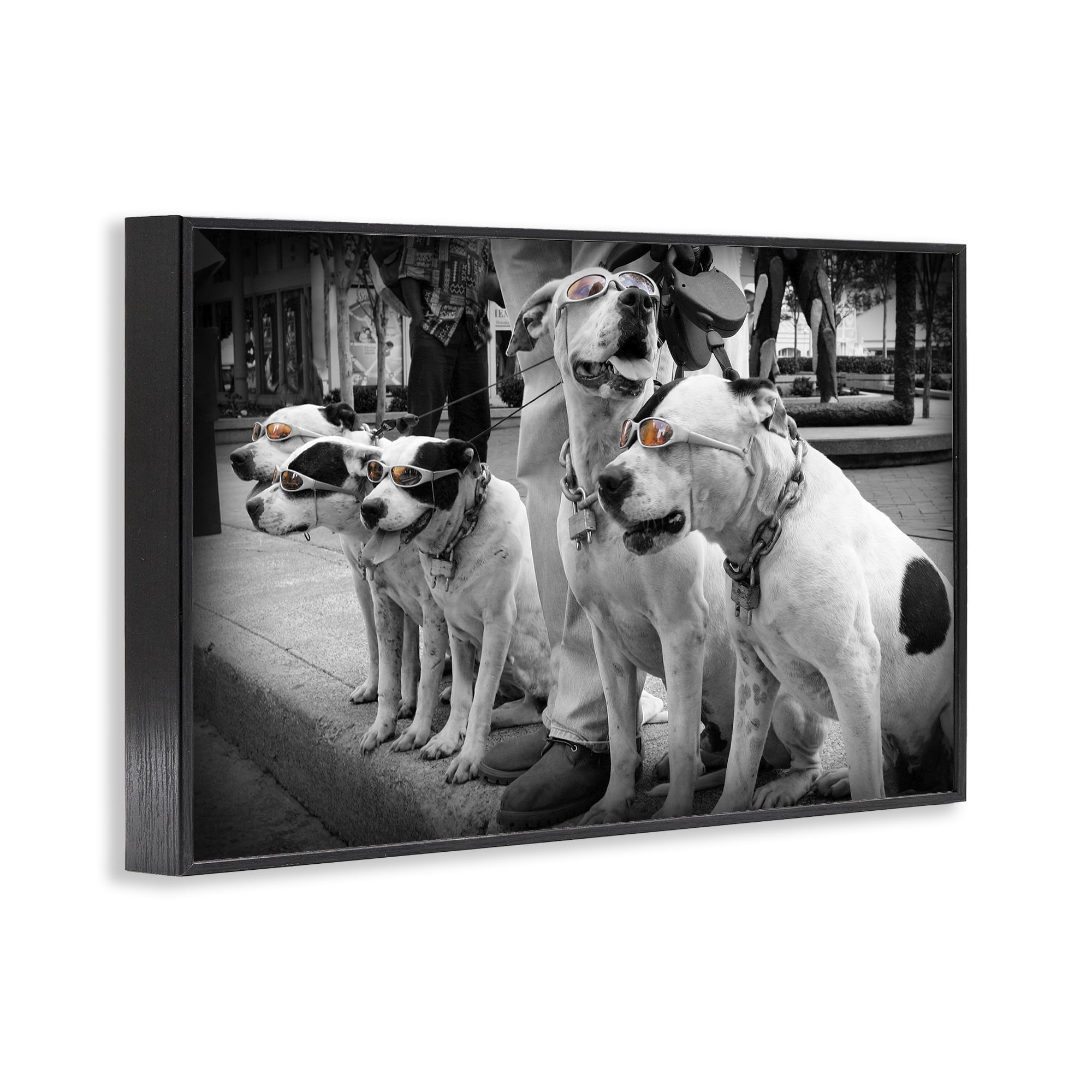 Stupell Industries Afternoon Stroll Pups Black Framed Giclee Art, design by Scott Henderson
