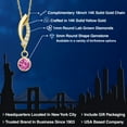 thumbnail image 2 of Gem Stone King 14K Yellow Gold Pink Created Sapphire and Lab Grown Diamond Pendant Necklace for Women | 0.58 Cttw | Gemstone September Birthstone | Round 5MM | With 18 inch Chain, 2 of 6