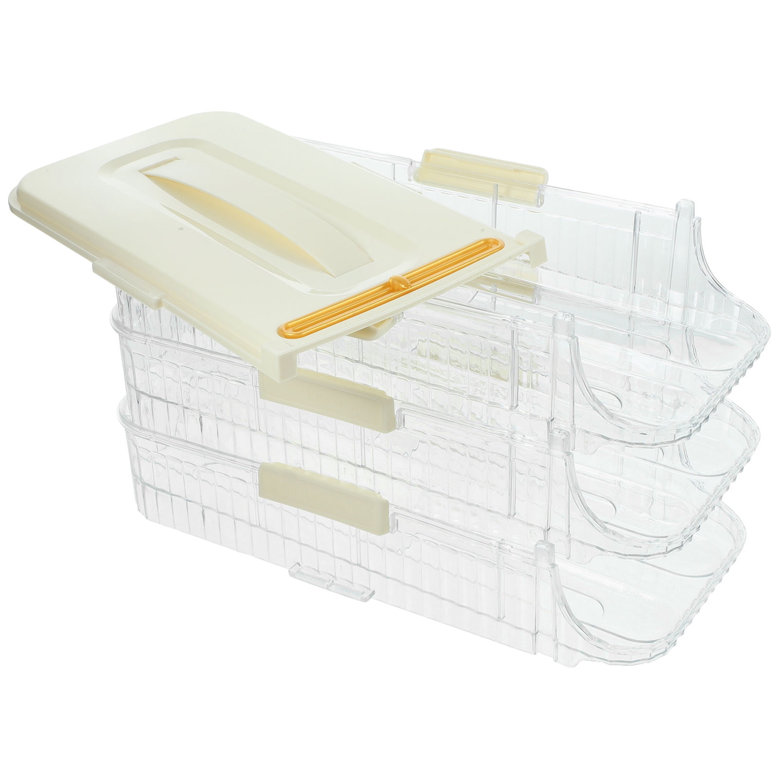 GOOHOCHY Egg Holder Automatic Scrolling Egg Box Holder Slide Egg Tray Carrier Refrigerator Egg Holder(3 Layers)