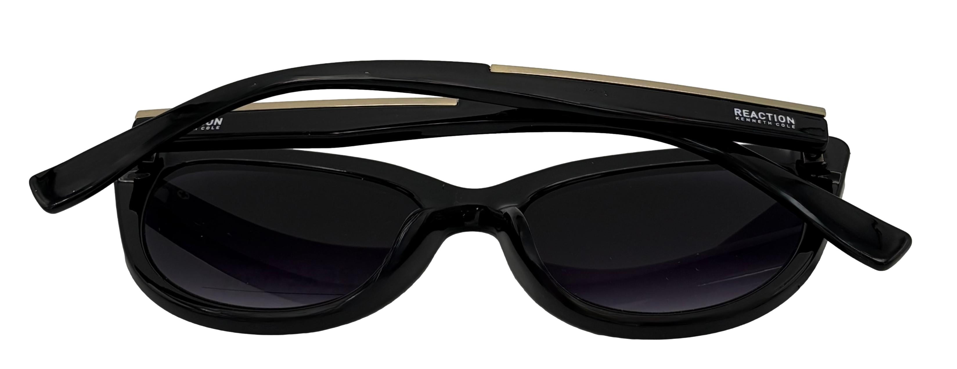 Kenneth Cole Reaction Womens Cat Eye Black Plastic Sunglass KC1373. 1B