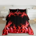 thumbnail image 5 of jejeloiu Red Black Flame Bedding Comforter Set,2D Fire Twin Comforter Sets,Cool Flames Bedding Set For Boys,Breathable Bedroom Decorative Reversible,2pcs, 5 of 8