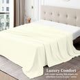 thumbnail image 3 of 600 Thread Count Egyptian Cotton Flat Sheet – 1 Piece, Stripe Ivory Grand King (110" x 125") Size, 3 of 5
