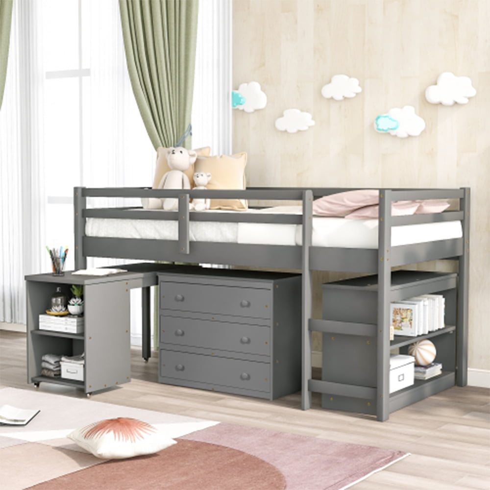 bunk bed with steps and drawers