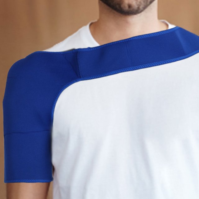 Protector de hombro azul para hombres y mujeres, protector ajustable para deportes de gimnasio Likrtyny Para estrenar
