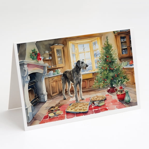 Irish Wolfhound Christmas Cookies Greeting Cards Pack of 8 7 in x 5 in
