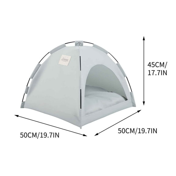 Rkxzt Tent Foldable Breathable Pet Tent Outdoor Summer Pad Portable Cage with Cushion Solid Color Minimalist Design Home Decor|Polyester