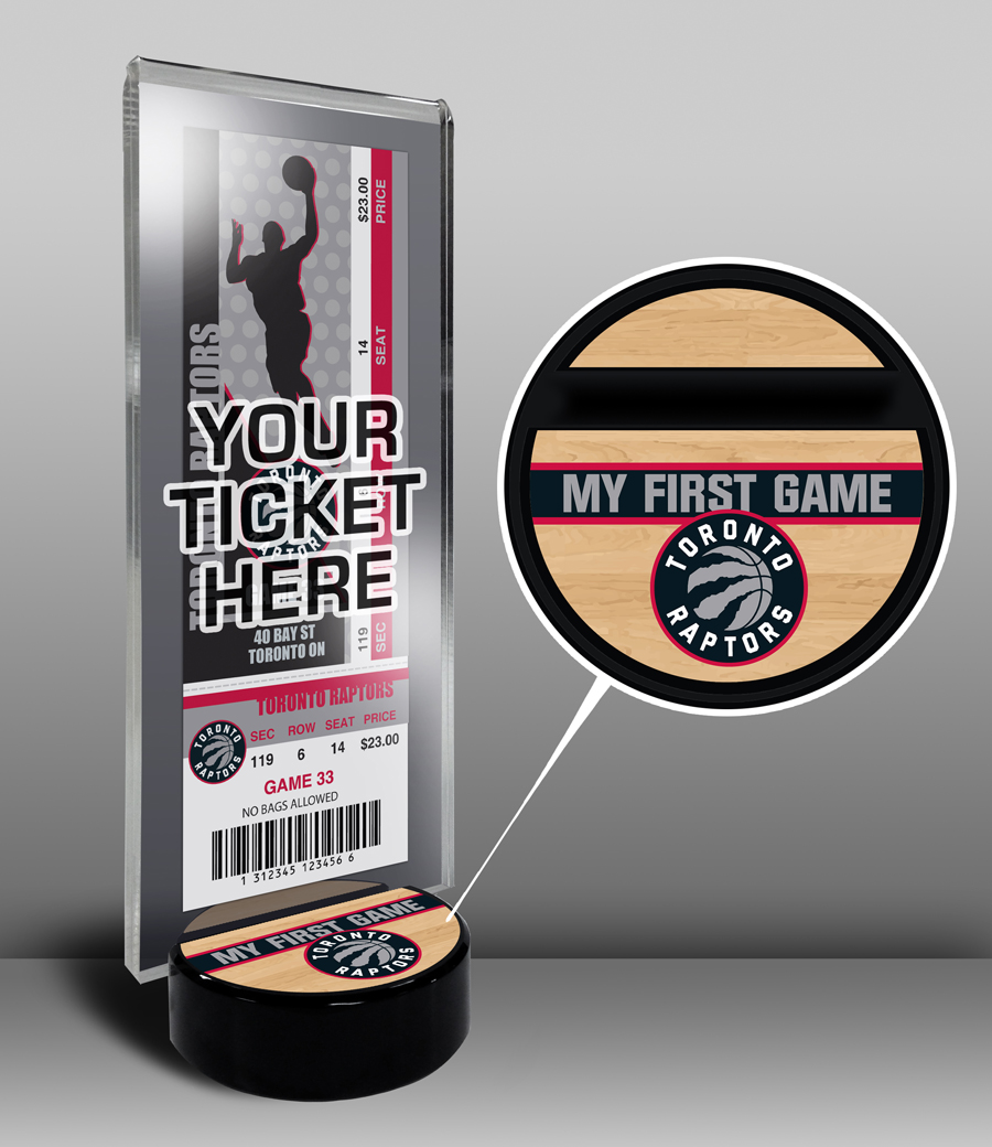 Toronto Raptors My First Game Ticket Display Stand