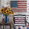 thumbnail image 4 of Qocolhg Independence Day Pillow Covers 18x18 inch, Red White and Blue Star Stripes American Flag Throw Pillows Patriotic Decor Memorial Day Pillowcase Outdoor Decorations Linen Cushion Case for Home, 4 of 6