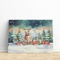 thumbnail image 3 of Merry Christmas Santa Reindeer Antlers Golden Retriever Sleigh Xmas Winter Holiday Horizontal Matte Canvas Poster Goldens Dog Lover Gifts Idea Wall Art Home Decor - 00023, 3 of 5