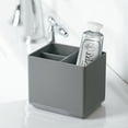 thumbnail image 2 of Mainstays Soft Touch Ribbed Plastic Organizer in Grey with 3 Compartments, 2 of 5