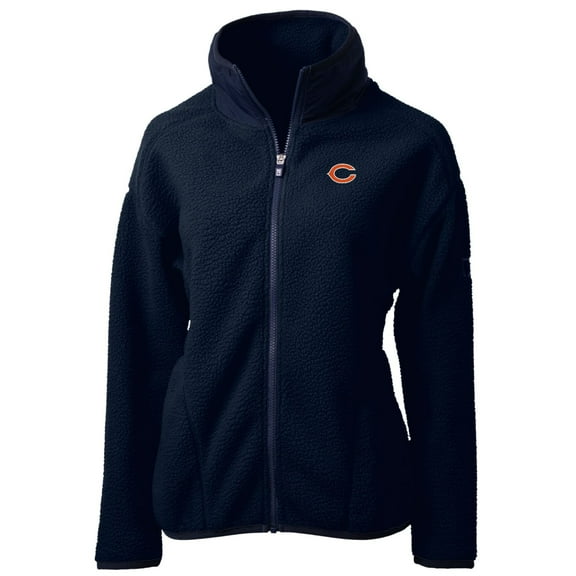 Women's Cutter & Buck Navy Chicago Bears Cascade Eco Sherpa Fleece Full-Zip Jacket