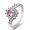 Pink Diamond Ring, variant on Simple And Elegant Oval Stone Ring Dark Blue Rhinestones White Gold Color Navy Blue Rhinestones Platinum Color