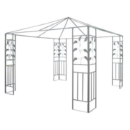 Outsunny 10' x 10' Steel Outdoor Patio Canopy Gazebo Frame - Leaf Design