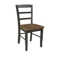 thumbnail image 5 of 3-piece Solid Wood Dining Set with 36'' Round Pedestal Table and 2 Madrid Ladder Back Chairs in Hickory/Washed Coal by International Concepts, 5 of 5