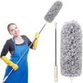 thumbnail image 1 of Dsseng Dusters for Cleaning High Ceiling Fan   Microfiber Feather Duster with 30‘‘ to 100‘‘ Telescoping Extension Pole  Long Extendable Duster for Home Car Furniture Cobweb, 1 of 7