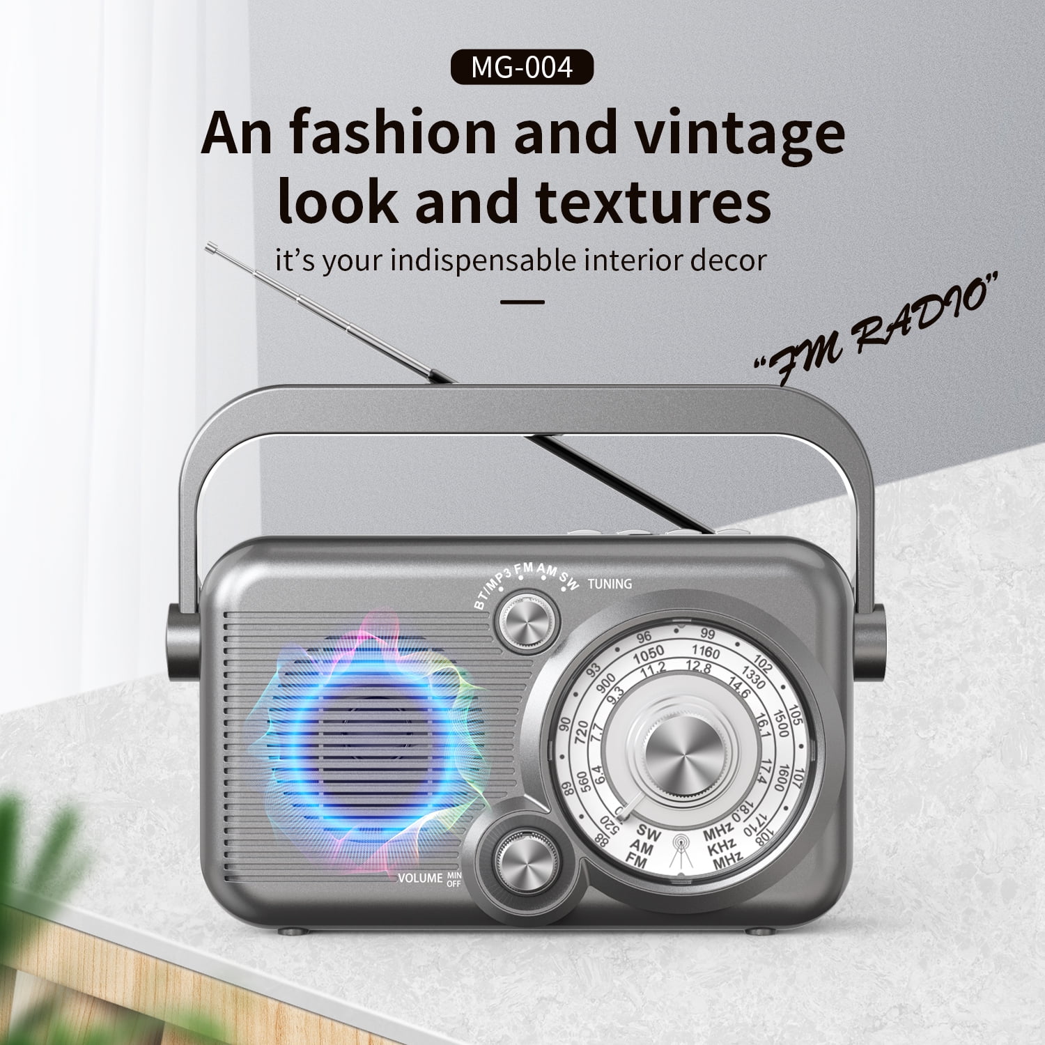 Portable Rechargeable AM/FM/SW Radios, Bluetooth 5.3, TF Card Support, Retro Vintage Radio Perfect for  Seniors
