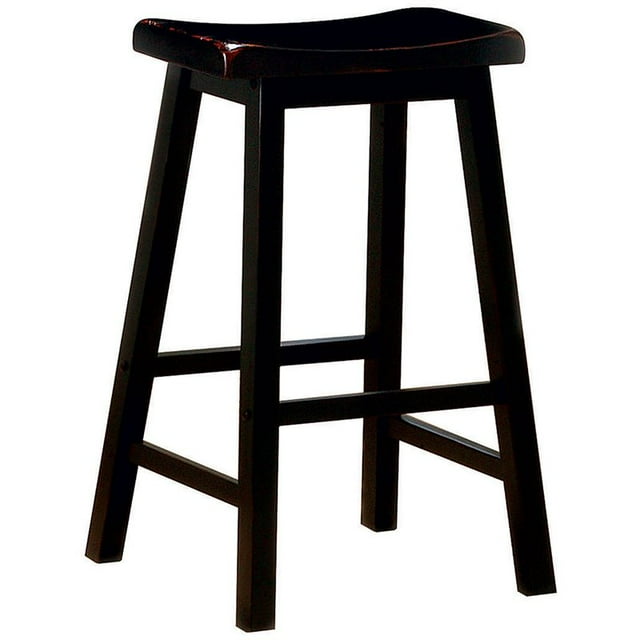 Coaster Tabourets de Bar en Bois Sans Dossier Transitionnel en Noir