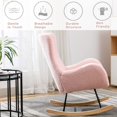 thumbnail image 3 of Ucloveria Small Rocking Accent Chair, Uplostered Glider Rocker Armchair for Baby Nursery, Comfy Side Chair for Living Room, Bedroom (Pink), 3 of 8