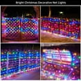 thumbnail image 4 of Christmas Net Lights 96 LEDs 5ft x 5ft Outdoor Mesh Lights Connectable Waterproof 8 Modes Plug-in Net Fairy Lights for Bushes Garden Party Wedding Holiday Decor, Multicolor, 4 of 5