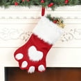 thumbnail image 3 of Medias navideñas de peluche con forma de pata de mascota (1/2 unidades) para decorar la chimenea, ideal como regalo para perros y gatos en vacaciones familiares., 3 of 4