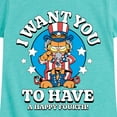 thumbnail image 3 of Garfield - Want You To Have A Happy Fourth  - Toddler & Youth Girls Short Sleeve Graphic T-Shirt, 3 of 5
